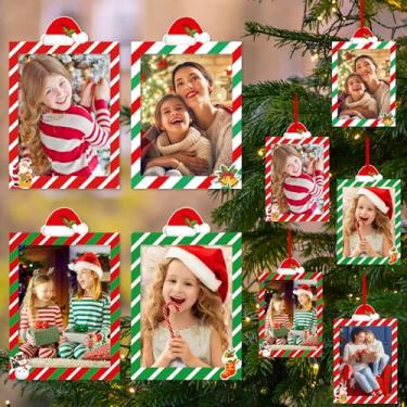 Imagem de FYSUIMU 24 pacotes de porta-retratos de papel de Natal, kits de artesanato, listras vermelhas e verdes para decoração de sala de aula, de inverno, Natal, festa, casa, sala de aula, 4 designs
