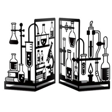 Imagem de Peacoblue Suportes de livros de metal para prateleiras, tampas de livros de estudo resistentes decorativas modernas para escritório, mesa, prateleira, sala 14 x 11 x 20 cm de ferro fundido simples