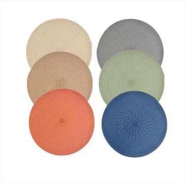 Imagem de Conjunto 6 Jogo Americano Descanso Pratos 38cm Mesa Posta Jantar Sousp