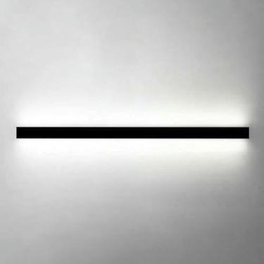 Imagem de Lâmpada de parede regulável moderna preta longa arandela com controle remoto - iluminação interna linear para quarto, sala de estar, corredor (40 cm)