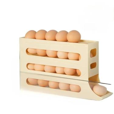 Imagem de Organizador Porta Ovos para Geladeira 4 Andares - Capacidade para 20 a 30 Ovos em Plástico Resistente, Economia de Espaço e Prático(1 PEÇA 4 ANDARES - AMARELO)