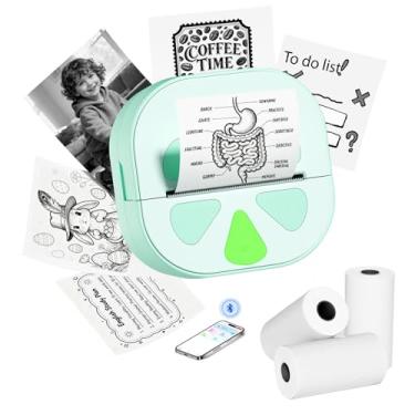 Imagem de Anycash Mini pod de impressão de adesivos, máquina de fazer adesivos térmicos Bluetooth com 3 rolos de papel, D20 portátil sem tinta, impresora, impressora de etiquetas de imagem portátil para celular
