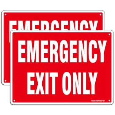 Imagem de Pacote com 25,4 cm x 17,8 cm Placa de emergência apenas para saída de emergência