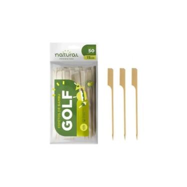 Imagem de Espeto Bambú Golf Petiscos Lanches 15Cm - 400 Unidades
