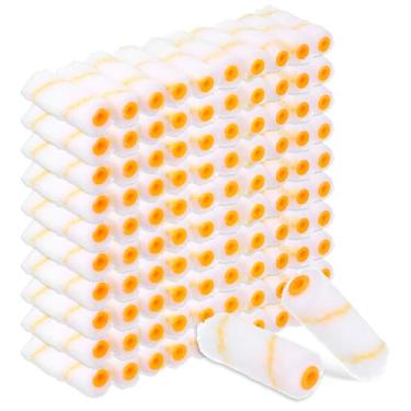 Imagem de 160 peças mini rolo de pintura de 10 cm a granel pequeno rolo de microfibra capa 1/2 polegada cochilo para pincel de rolo de pintura para casa suprimentos de pintura DIY artesanato conjunto de