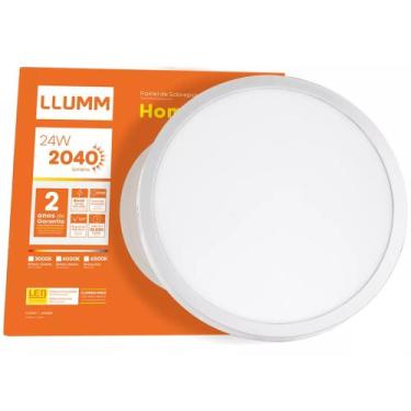 Imagem de Painel de Sobrepor Home LED Redondo 24W 4000K Bivolt 29X29cm Llum Bron