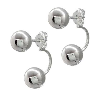 Imagem de Brinco folheado a prata grace kelly bola 6mm semijoias em