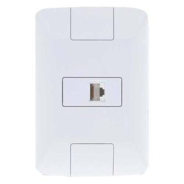 Imagem de Tomada Fone Americano Rj11 - Conjunto Linha Aria Tramontina - Branco - Modular - Fixação Facilitada