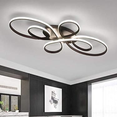 Imagem de Luminária de teto embutida para sala de estar, sala de jantar, quarto, luminária regulável com controle remoto, lustre de acrílico com design de flores chiques para cozinha, corredor, sala d