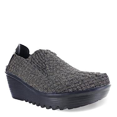 Imagem de Bernie Mev Sapato feminino Gem Wedge Pump, médio, Brilho preto dourado, 8 UK