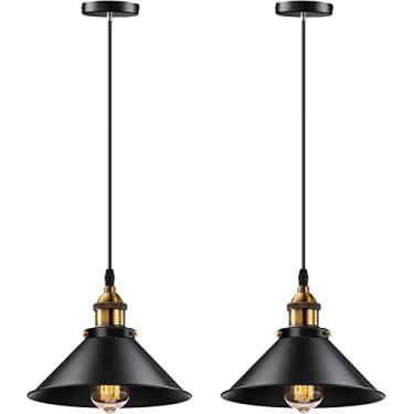 Imagem de Conjunto de 2 luzes pendentes sem fio reguláveis com controle remoto, lâmpadas suspensas alimentadas por bateria para teto, inclui lâmpada e cabo de carregamento