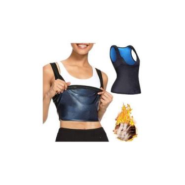 Imagem de Camiseta feminina de neoprene termoativa para queima de gordura para s