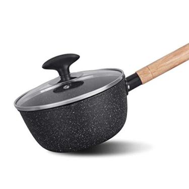 Imagem de ifgswopq Conjunto de panelas e frigideiras de mingau, sopa, ramen, leite, pote antiaderente, conjunto de panelas de café da manhã coreano, utensílios de cozinha japoneses (tamanho: 20 cm) (20 cm)