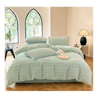Imagem de AKALNNB Jogo de cama com edredom de pelúcia, macio, quente, 4 peças, jogo de cama de veludo para inverno