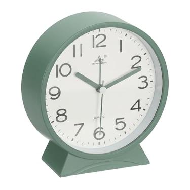 Imagem de PATIKIL Despertador analógico de 13 cm, relógio de mesa pequeno para cabeceira, verde