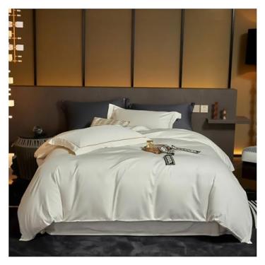 Imagem de Conjunto de capa de edredom queen dupla de cor sólida de luxo 1000TC algodão macio e sedoso fronha de edredom (11 King)