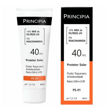 Imagem de Protetor Solar Facial Principia 14% Mix de Filtros UV + 5% Niacinamida FPS40 PS-01 40ml
