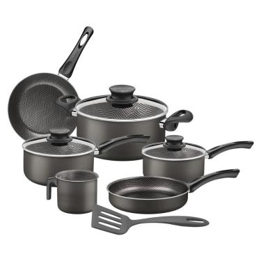 Imagem de Jogo de Panelas Tramontina Paris em Aluminio com Revestimento Interno e Externo em Antiaderente Starflon Max Chumbo 07 P