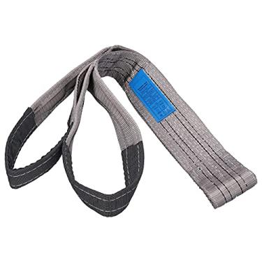 Imagem de Eslinga de Elevação de Rede Espessa 4T Material PES 100 Mm de Largura Cor Cinza Alta Resistência Fator de Segurança 4: 1 Fácil Fixação e Transporte Amplamente Utilizado No Porto