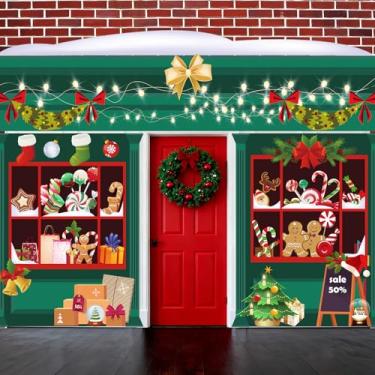 Imagem de 3 peças de decoração de porta de Natal de 398 cm com tema de loja de doces faixa de varanda de festa de Natal para decoração de festa de Natal para sala de aula, escritório, decoração de festa em casa