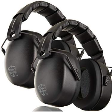 Imagem de Protetor auditivo ClearArmor 141001 Abafadores de orelha de segurança dobráveis com faixa de cabeça acolchoada, preto, Ear Muff P2X, 2-pack, Black