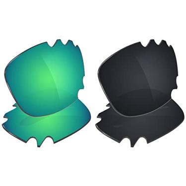 Imagem de Galvanic Lentes de reposição para óculos de sol Oakley Racing Jacket/Jawbone - Várias opções, Jade + preto polarizado - Pacote combo, 0