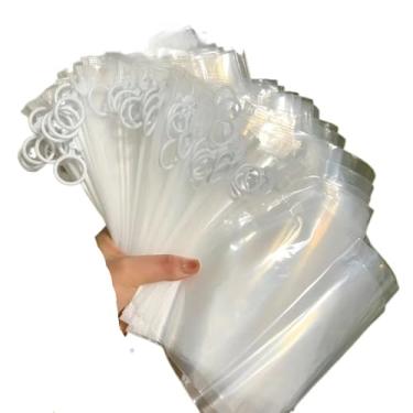 Imagem de 20 peças de viagem extragrossas com aba de puxar HD transparente para viagem bolsa de triagem de artigos diversos bolsa com zíper bolsa de armazenamento de papelaria (aba transparente)