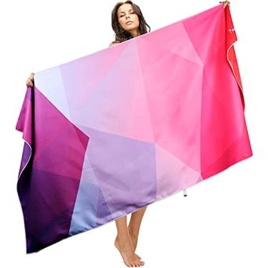 Imagem de Toalha de praia, toalhas de praia grandes -152,4 cm x 76,2 cm - Secagem rápida, leve, absorvente, macia, sem areia, tapete de toalha de banho de microfibra grande - perfeito para piscina, viagens