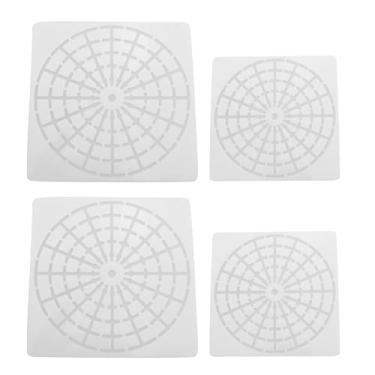 Imagem de JCBIZ 4 peças de réguas de plástico para pintura de mandala pintadas à mão, 7 cm de diâmetro, para tecido de madeira, vidro, metal, decoração de parede, ferramentas de pintura