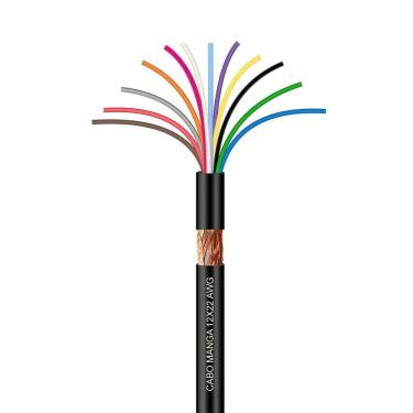 Imagem de Cabo Manga 12X22 Awg - Com Blindagem Preto - 50 Metros