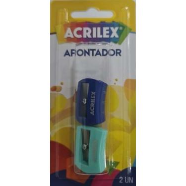Imagem de Apontador Escolar Blister com 2 Unidades Modelo 22409 - Acrilex, Azul 