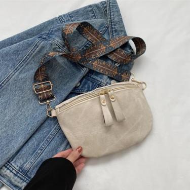 Imagem de Bolsa de cintura feminina vintage elegante bolsa mensageiro de viagem vários estilos para escolher, Bege, Bolsa de cintura retrô estilosa