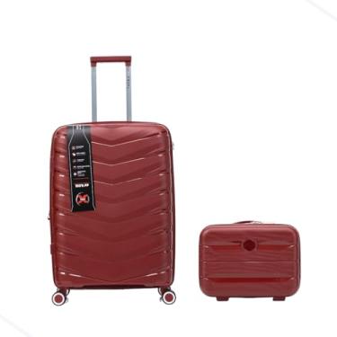 Imagem de Mala Bordo Expansível Cadeado TSA Original Antifurto Padrão ANAC Rodas Duplas 360° Removíveis + Frasqueira Vinho
