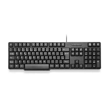 Imagem de Teclado com Fio Conforto Sem Marca Conexão USB Cabo de 130cm Resistente Água Preto - TC204