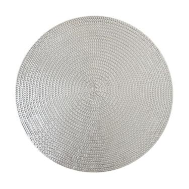 Imagem de Jogo Redondo 4 Até 8 Peças Mesa REDONDO 38cm Descanso De Prato(PRATA,KIT 8)