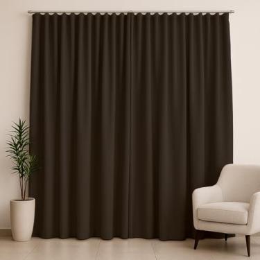 Imagem de Cortina Blackout para Trilho Suíço 3,00x2,70m – 2 Painéis de 1,50m cada, Ideal para Sala, Quarto, Escritório (Tabaco)