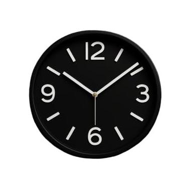 Imagem de Relogio de Parede, Moderno Clássico Minimalista, Escritório Relógio de Parede Silencioso Pilha, 24cm, 30cm Ou 40cm(Preto/Branco 30cm)