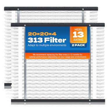 Imagem de Pacote com 2 filtros de substituição 313 compatíveis com purificadores de ar AprilAire Whole House, modelos 1310, 2310, 3310, 4300, MERV 13, purificadores de ar, tamanho: 20 x 20 x 4