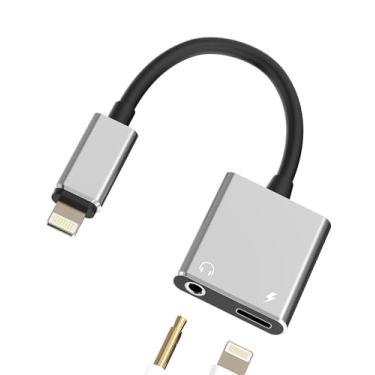 Imagem de Adaptador auxiliar de iPhone (2 em 1) Lightning para conector de 3,5 mm, fone de ouvido 14 13 Pro Max para Apple Lightning, cabo de fone de ouvido, dongle, carregador, divisor de fio, conector de