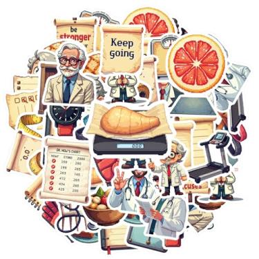 Imagem de 35 peças adesivos de papelaria cientistas fitness cientistas científicos educativos para telefone faça você mesmo, guitarra, notebook, mala, laptop, bagagem, álbum de recortes, adesivo diário