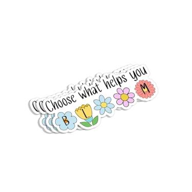 Imagem de (3 peças) Adesivo Choose What Help You Bloom Frases inspiradoras Lembrete de crescimento motivacional Citações Decalques de Vinil para Laptop Kindle Garrafas de Água Livros - 3x1,2 polegadas
