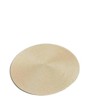 Imagem de Novo Kit Jogo Redondo Jantar Para Mesa Posta, Descanso De Prato Elegante(bege,2 uni)