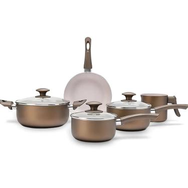 Imagem de Jogo de panelas c/ 5 peças Antares de Alumínio C/ Revestimento Interno Antiaderente Mineral Resist