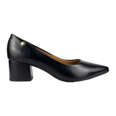 Imagem de Sapato Scarpin Vizzano Bico Fino Salto Bloco Napa Garda