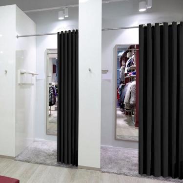 Imagem de Cortina Preta Provador de Roupas 1,50x2,00 Privacidade Total