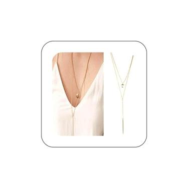 Imagem de Aneneiceera Colar vintage em camadas com pingente de disco de ouro, colar com pingente de barra vertical, colar geométrico, moeda, colar de corrente para mulheres