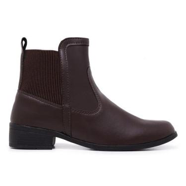 Imagem de Bota Coturno Feminino Cano Baixo Leve Conforto Gmm Shoes 11212, Marrom