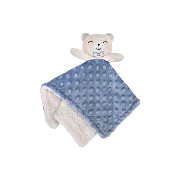 Imagem de Naninha Bubble Carinhas Azul Fume - Conforto e Segurança para Bebês - 