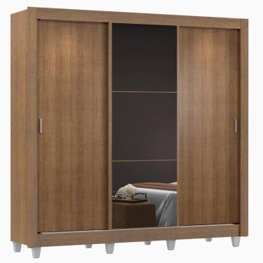 Imagem de Guarda Roupa Casal Mônaco 3 Portas de Correr Espelho Madesa