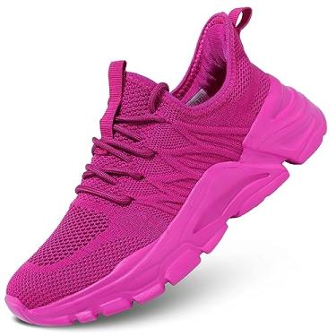 Imagem de Tênis feminino para caminhada, tênis de corrida, leve, casual, sola macia, confortável, Roxo claro, 37